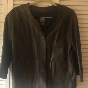 J. Jill Dark Brown Leather Jacket